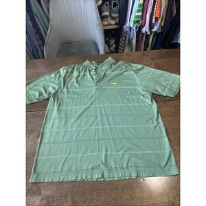 Vintage Amen Corner Masters Pima Cotton Striped‎ S/S Golf Polo Mens Sz LRG